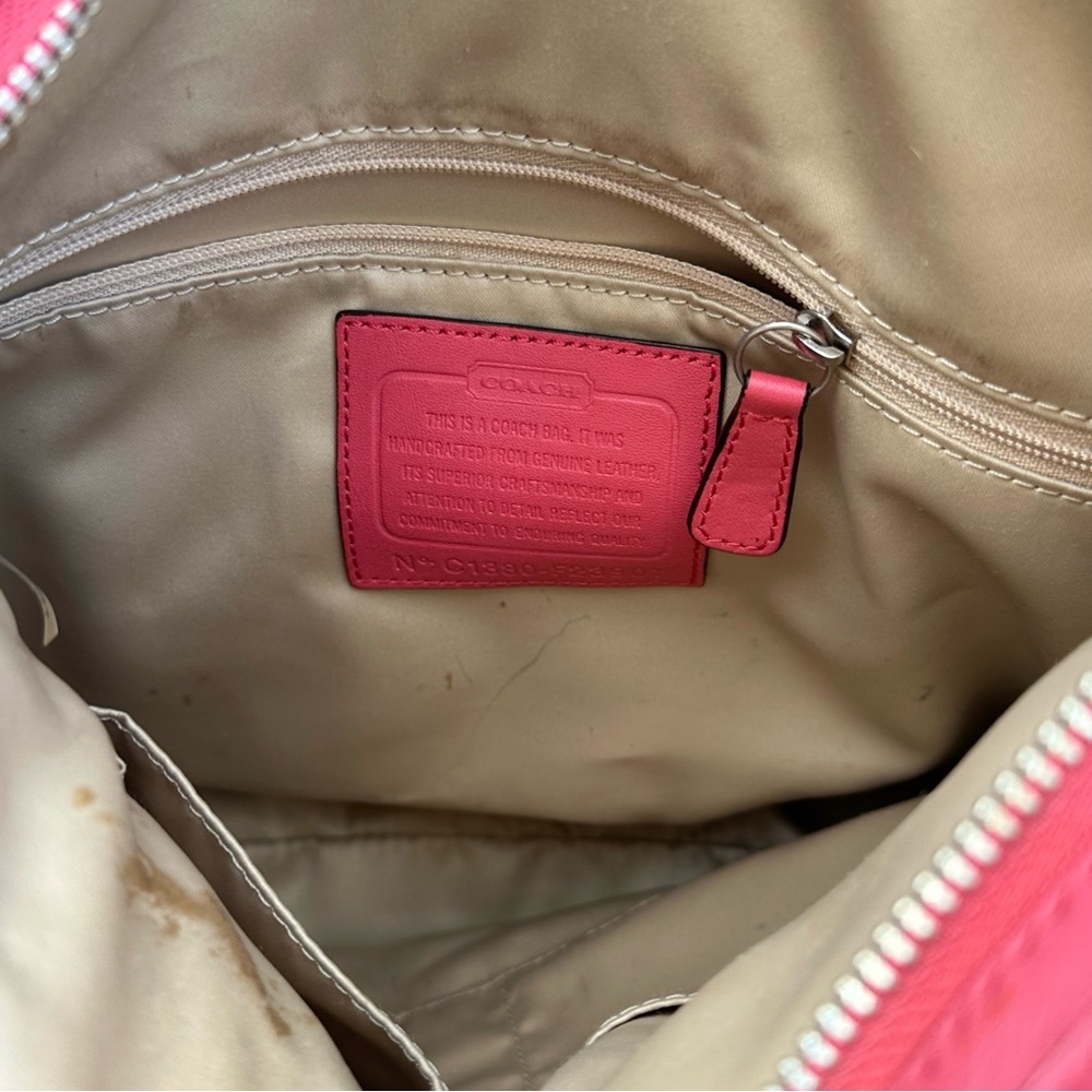 COACH DAISY LEATHER MIA F23901 SILVER/CORAL - Picture 5 of 16